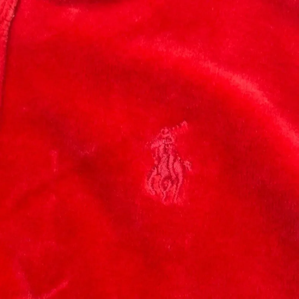 Red Velour Ralph Lauren Hoodie sz 12 M